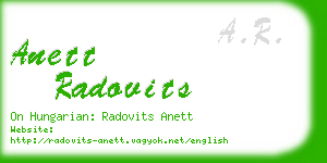 anett radovits business card